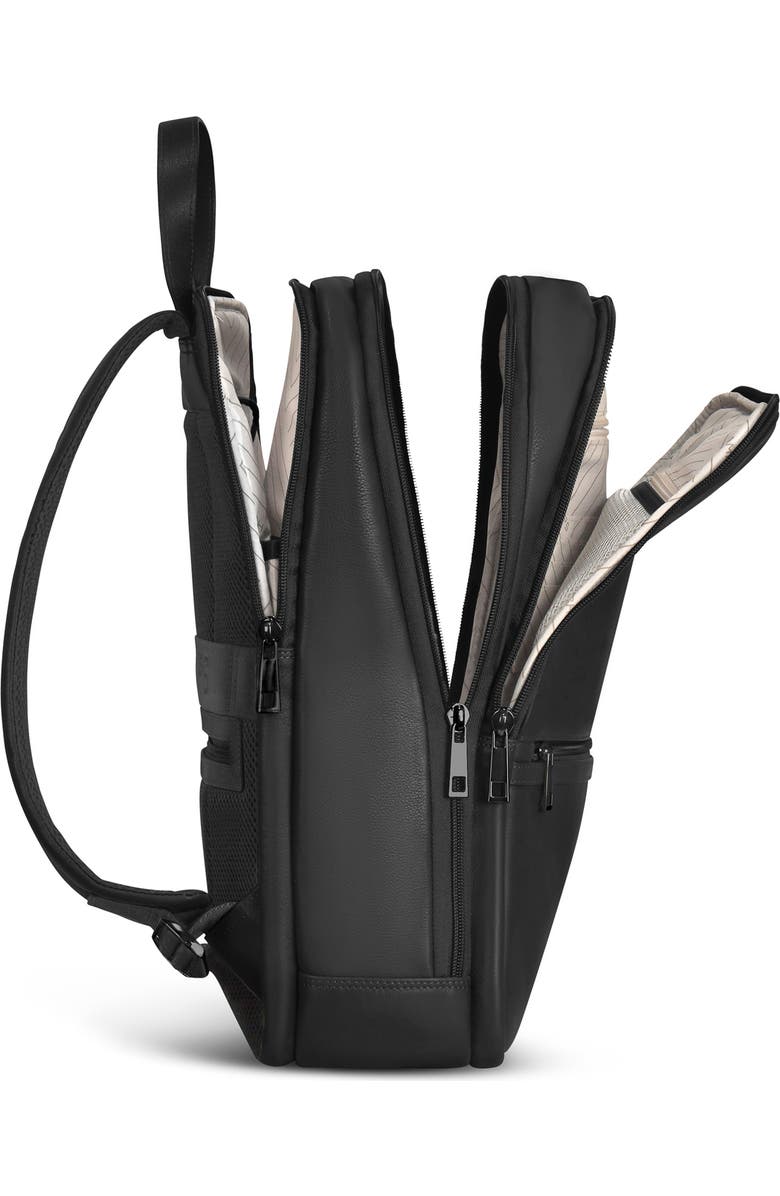 CHAMPS Onyx Leather Backpack, Alternate, color, Black