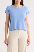 Adrianna Papell Boat Neck Cap Sleeve Seed Stitch Sweater