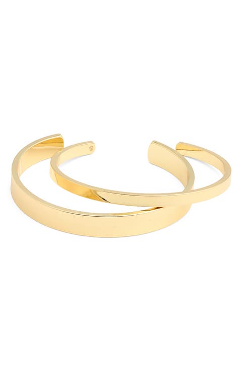 Set of 2 Polished Cuff Bracelets