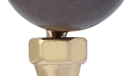 Allsaints Spike Faux Pearl Stud & Hoop Earrings Set In Brown