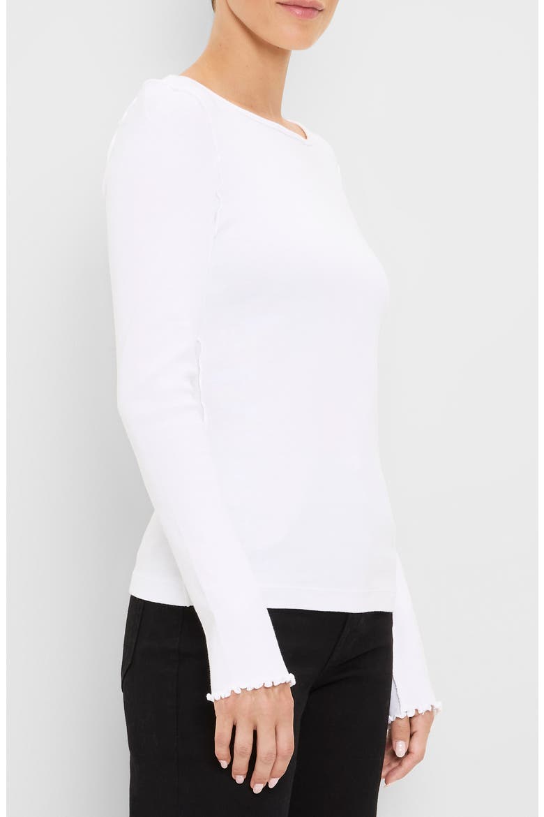 Flared Sleeve Long Sleeve Boatneck Tee, Alternate, color, WHITE