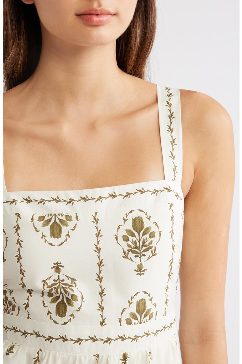 Print Sleeveless Midi Dress, Alternate, color, BEIGE MULTI