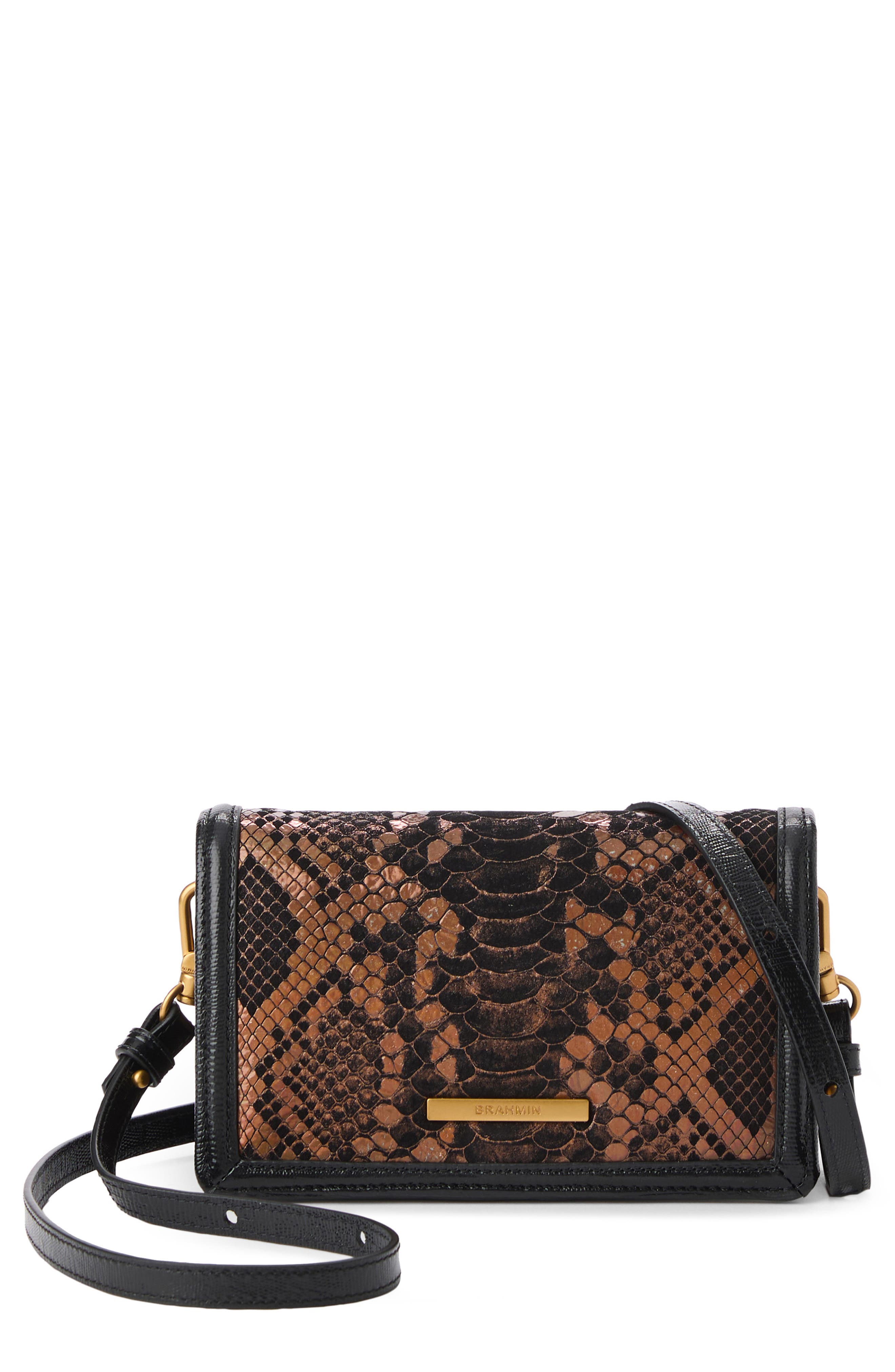 Brahmin Minuette Convertible Leather Crossbody Bag, Main, color, Bronze Captivate