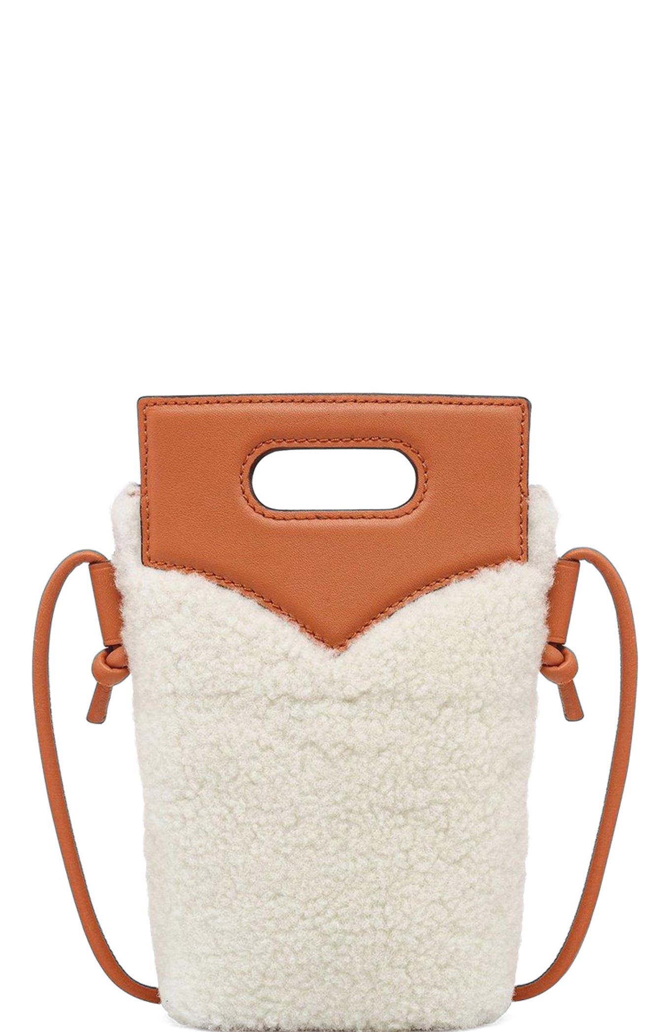 MCM Diamond Crossbody Pouch in Shearling and Calf Leather, Alternate, color, 