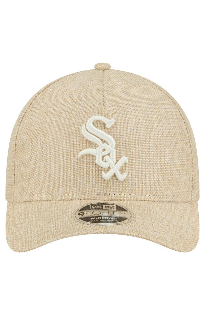 New Era Men's New Era Beige Chicago White Sox Cotton Weave M-Crown A-Frame 9FORTY Adjustable Hat, Alternate, color, Beige