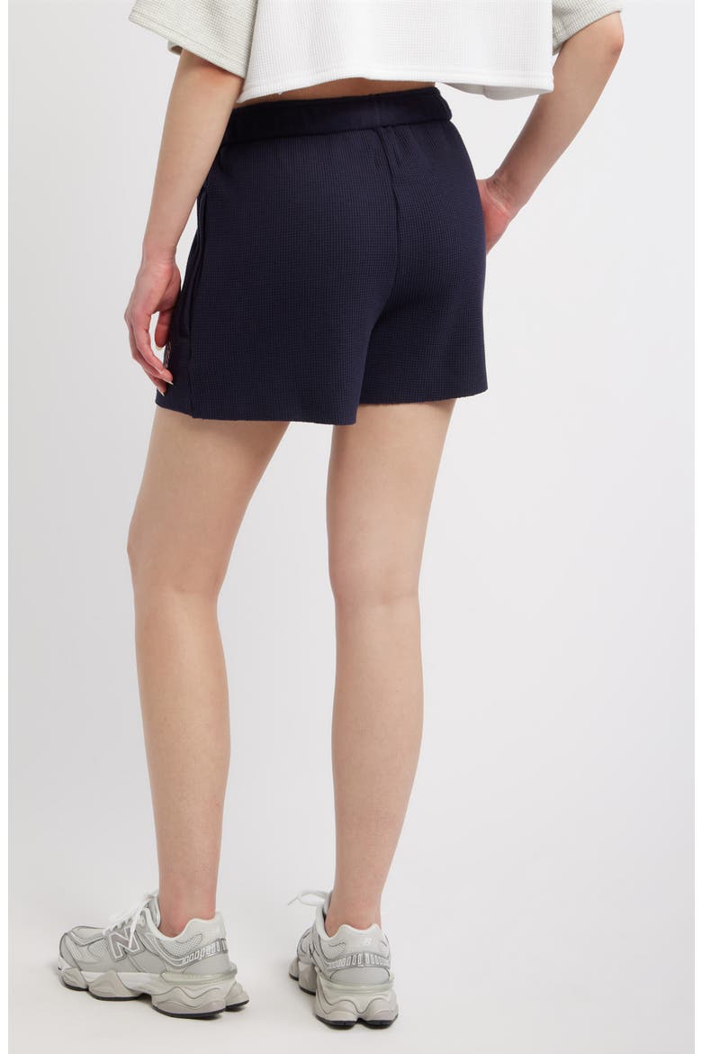 United States of Boys Lie Waffle Knit Shorts, Alternate, color, NAVY