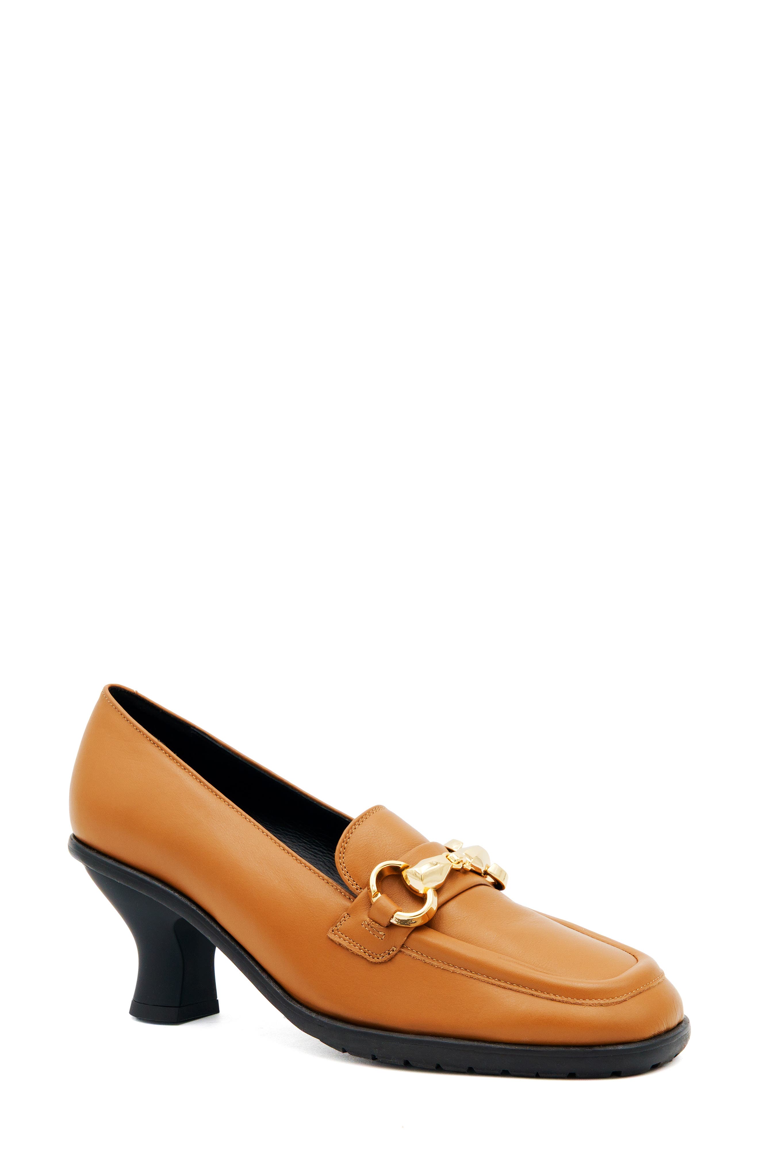 Bacchetta Leather Pump, Main, color, COGNAC