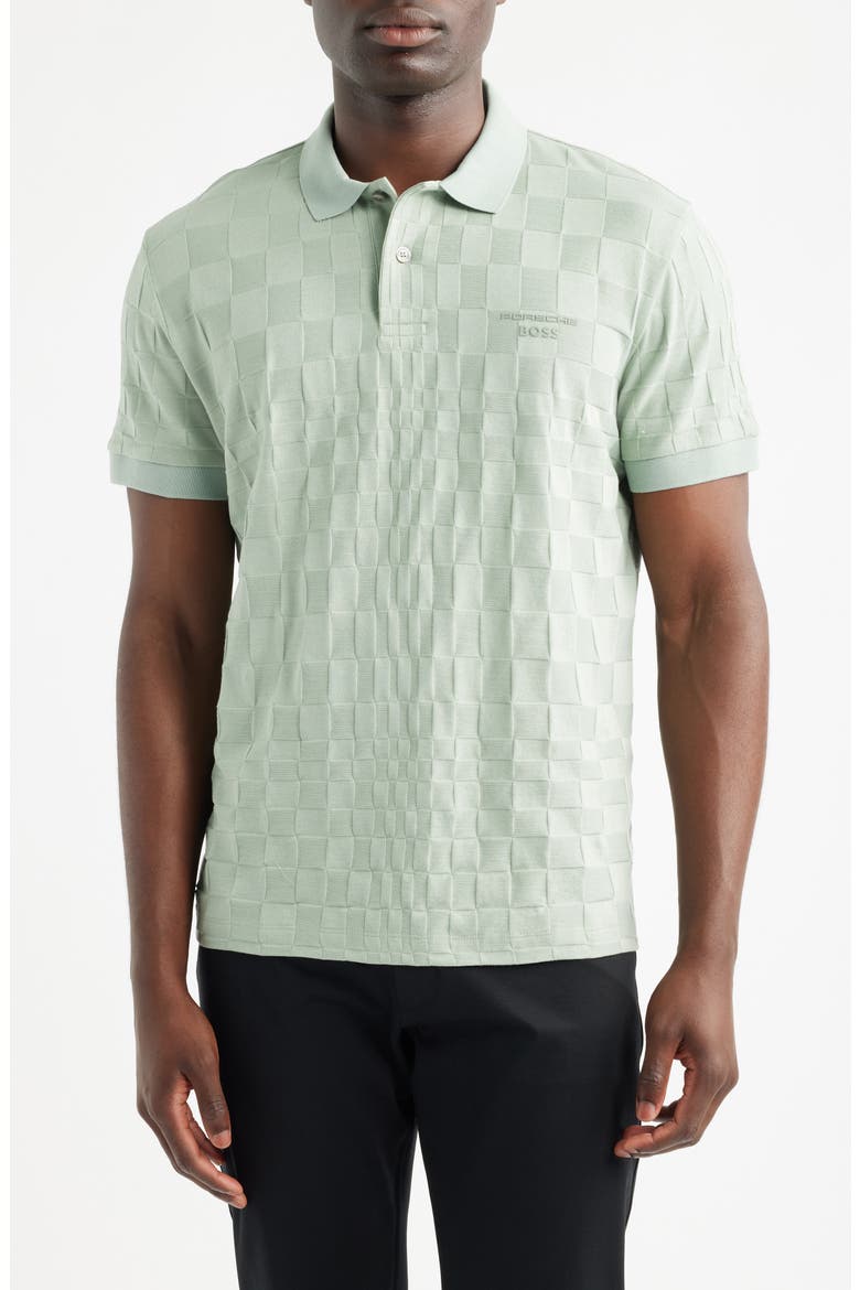 Porsche Spirit 70 Logo Jacquard Polo, Main, color, OPEN GREEN