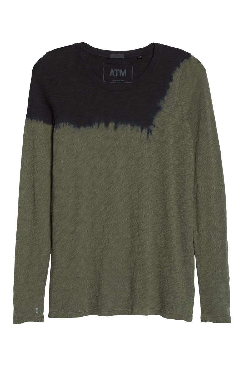 Destroyed Wash Slub Jersey Tee, Alternate, color, IVY/ BLACK COMBO