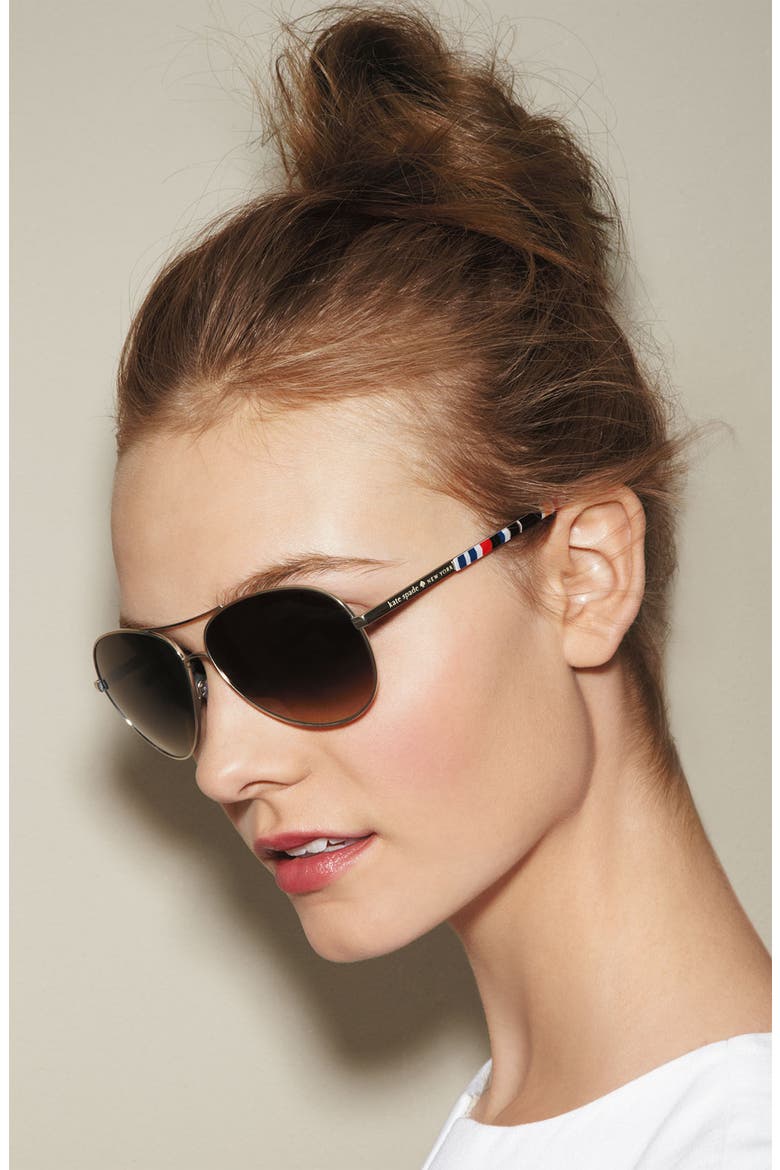 metal aviator sunglasses, Alternate, color, BROWN