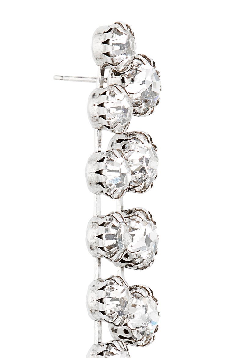 Midnight Dancin' Crystal Chain Linear Drop Earrings, Alternate, color, TRANSPARENT/ SILVER