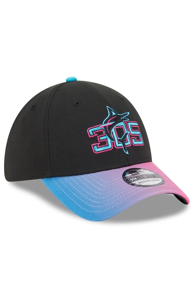 New Era Men's New Era Black/Pink Miami Marlins 2025 City Connect 39THIRTY Flex Hat, Alternate, color, Black