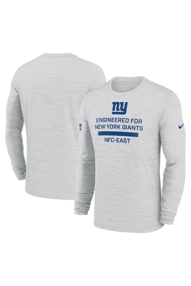 Men's Nike Ash New York Giants Sideline Velocity Performance Long Sleeve T-Shirt, Alternate, color, Ash