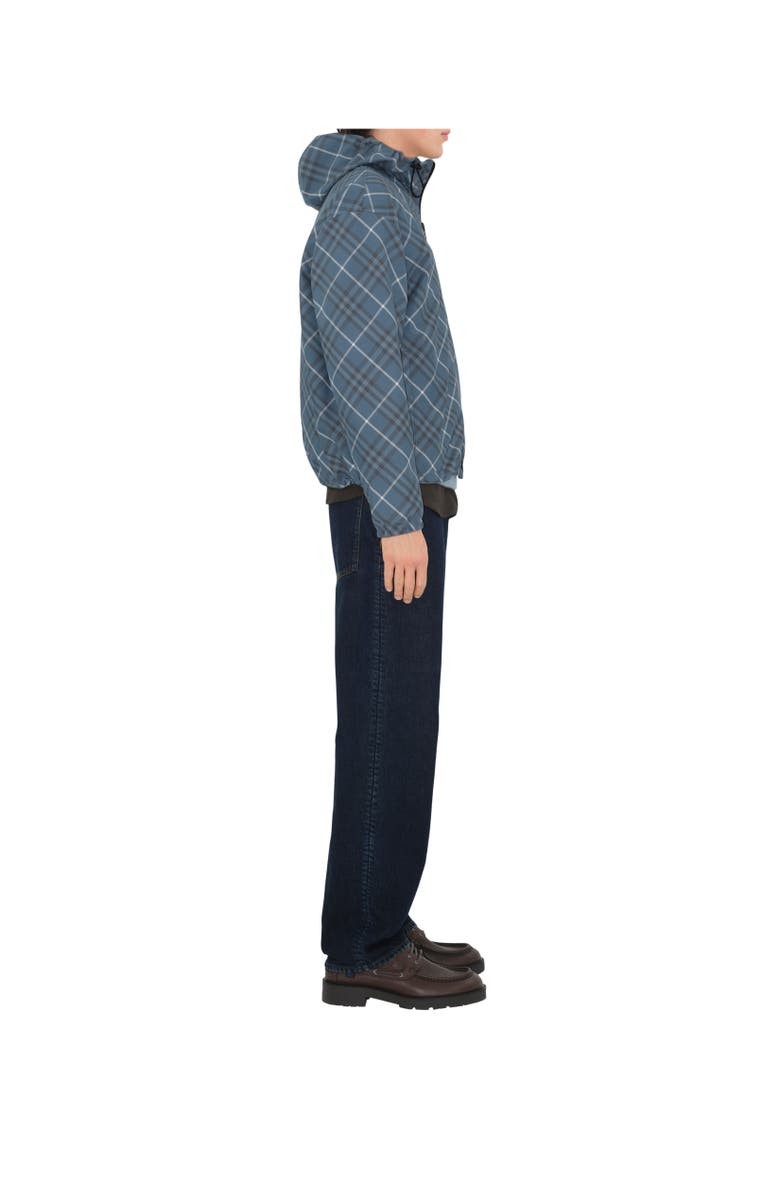 Burberry Reversible Check Hooded Jacket, Alternate, color, Pewter