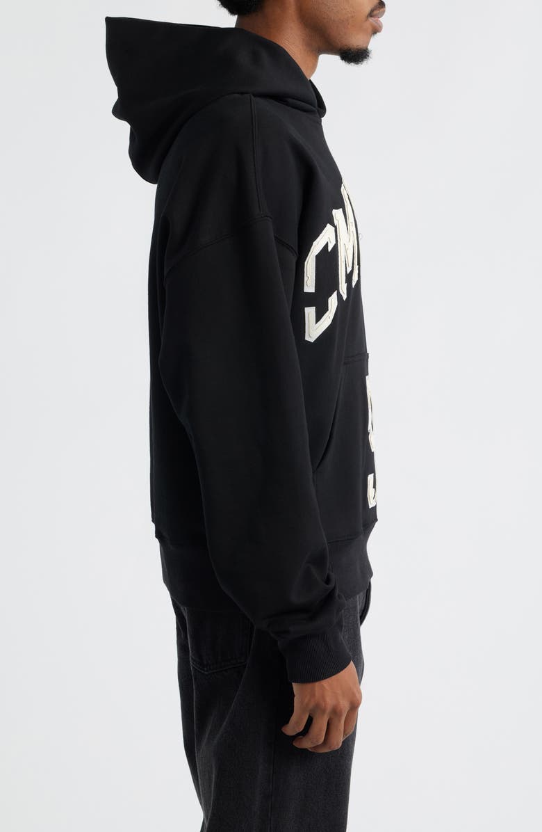 CRIMINAL DAMAGE Destroyed Logo Cotton Hoodie, Alternate, color, Black