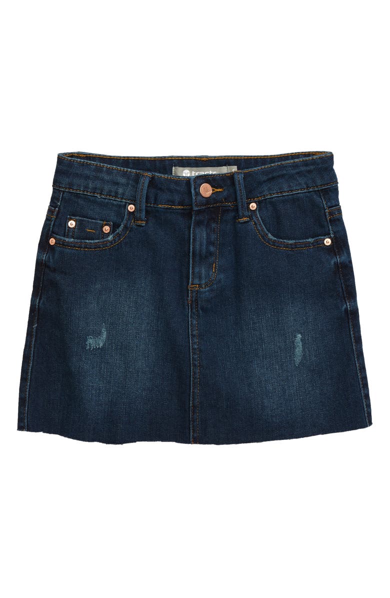 Tractr Lisa Cutoff Denim Miniskirt, Main, color, 