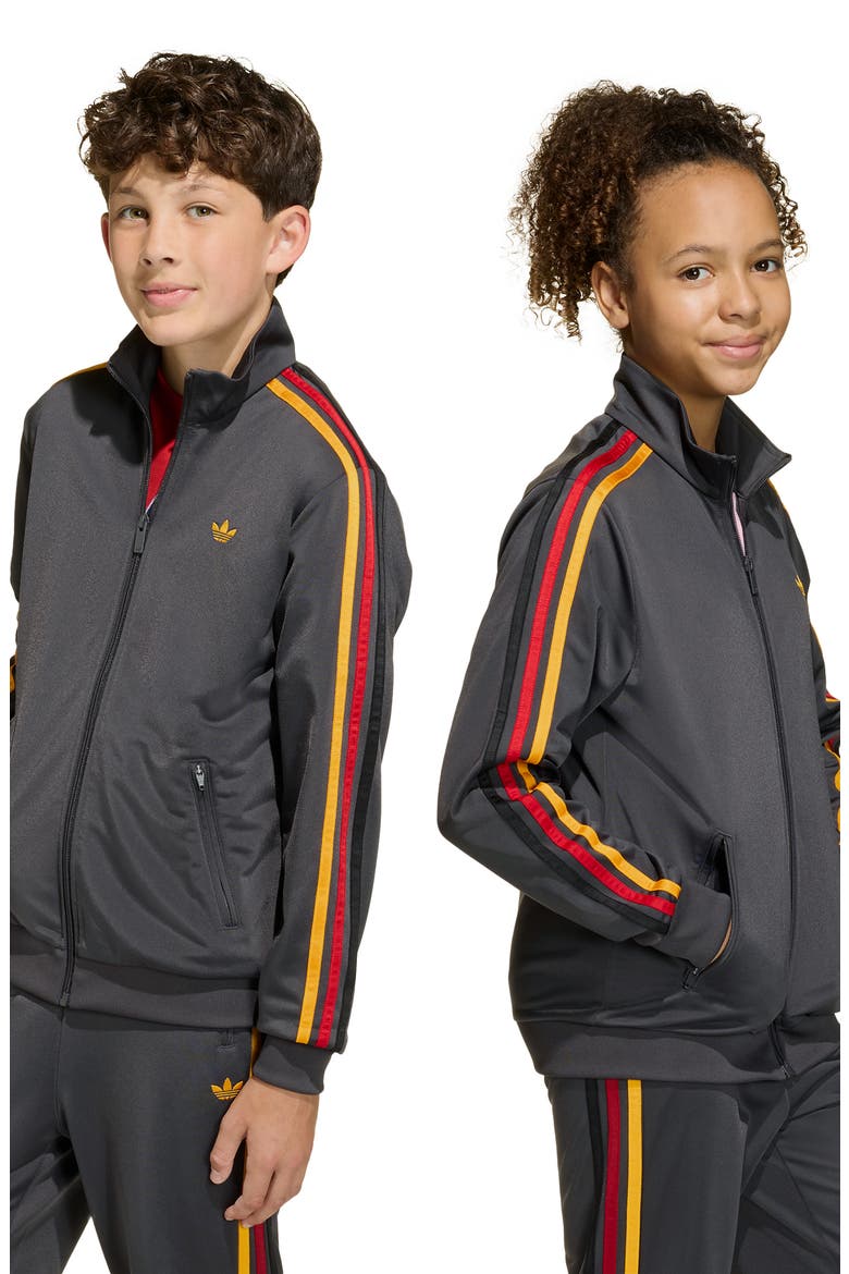 Kids' Firebird Recycled Polyester Track Jacket, Alternate, color, UTILITY BLACK/ COLLEGIATE GOLD