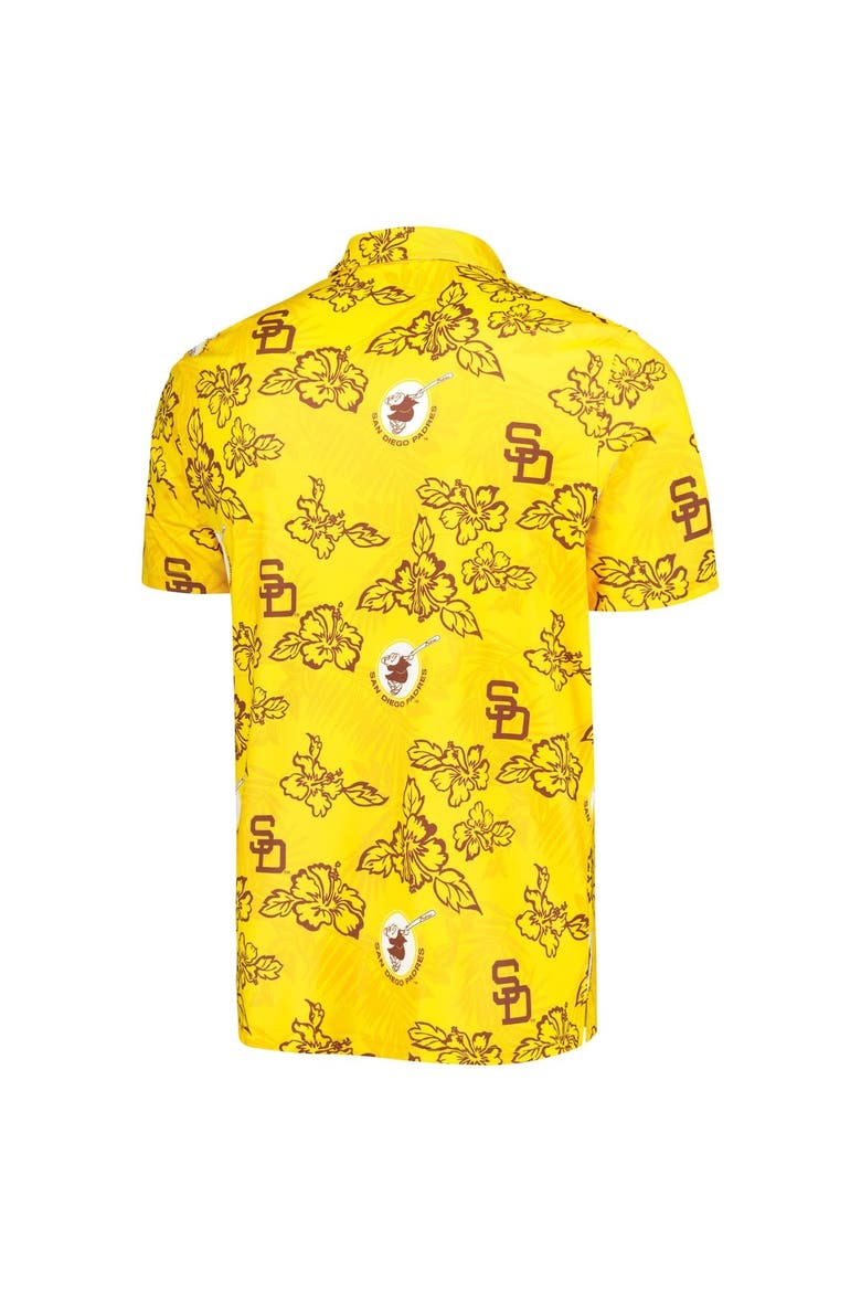 Men's Reyn Spooner Gold San Diego Padres Cooperstown Collection Puamana Print Polo, Alternate, color, Gold