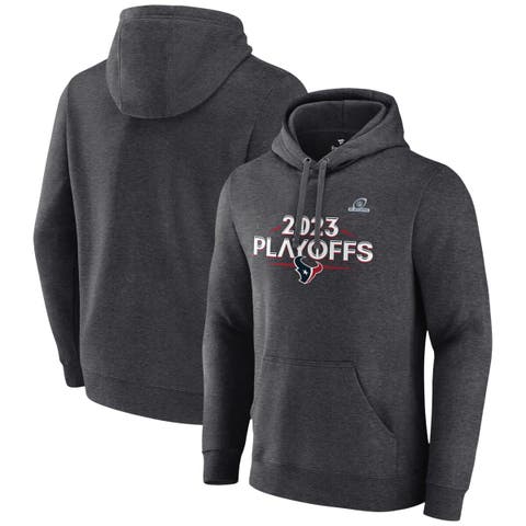 Men's Fanatics Branded  Heather Charcoal Houston Texans 2023 NFL Playoffs Fleece Pullover Hoodie