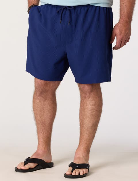 Big & Tall Seersucker Swim Trunks