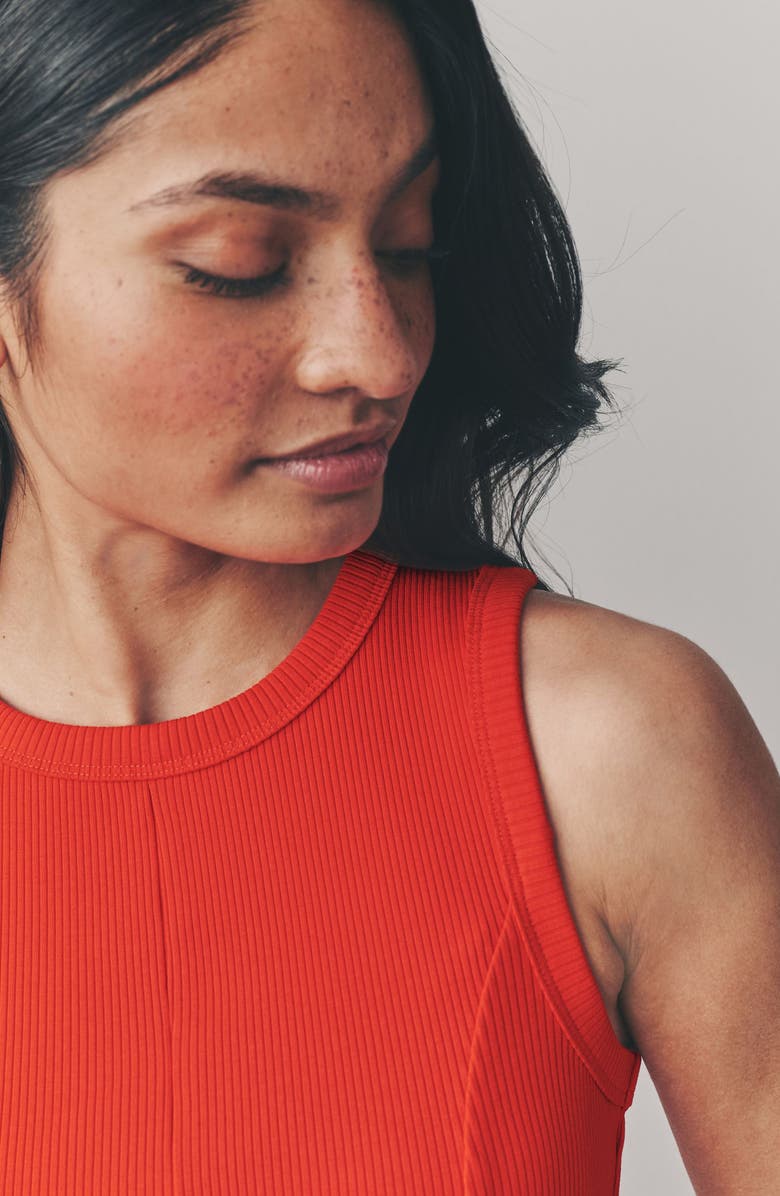 NEXT Mixed Media Cotton Blend Sleeveless Midi Dress, Alternate, color, 