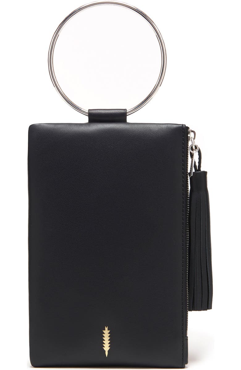 Thacker Nolita Ring Handle Leather Clutch, Main, color,