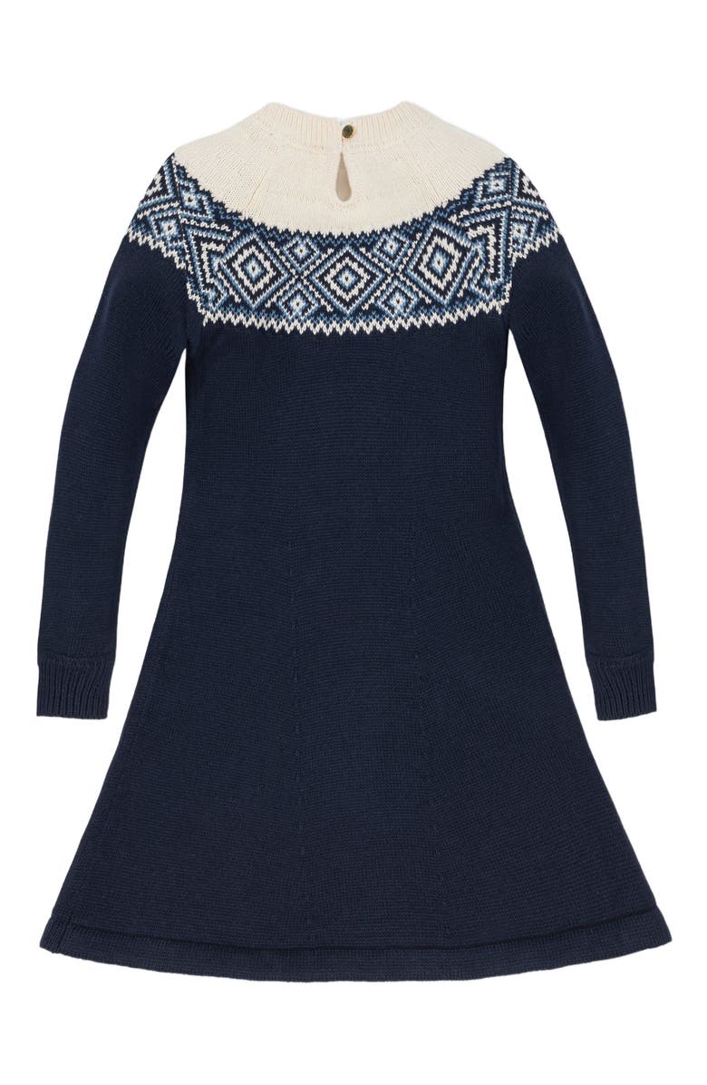 Hope & Henry Baby Girls' Organic Fair Isle Raglan Sweater Dress, Infant, Alternate, color, Ski Lodge Intarsia