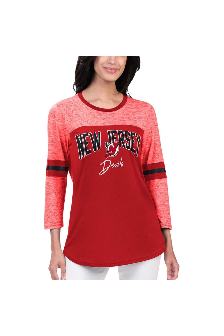 Women's G-III 4Her by Carl Banks Red New Jersey Devils Play The Game 3/4-Sleeve T-Shirt, Main, color, Red