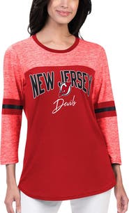 G-III 4HER BY CARL BANKS Women's G-III 4Her by Carl Banks Red New Jersey Devils Play The Game 3/4-Sleeve T-Shirt