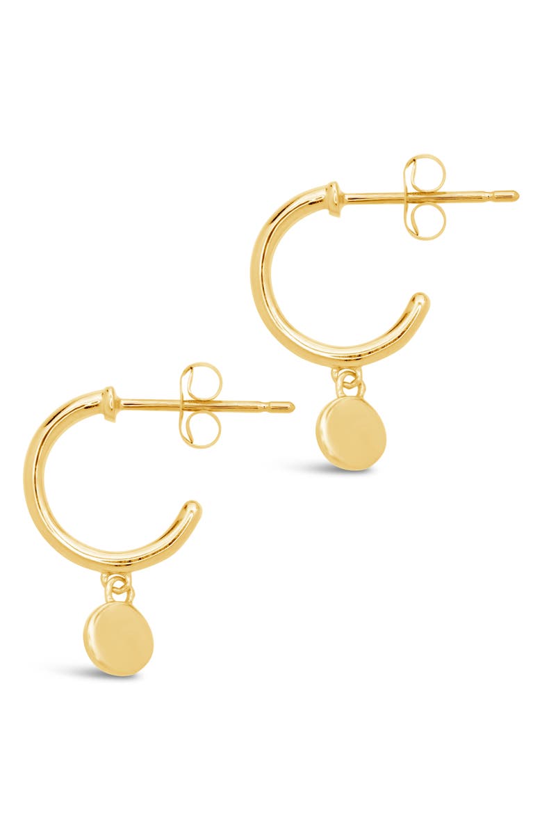 STERLING FOREVER FINE Disc Charm Drop Huggie Hoop Earrings, Alternate, color, 