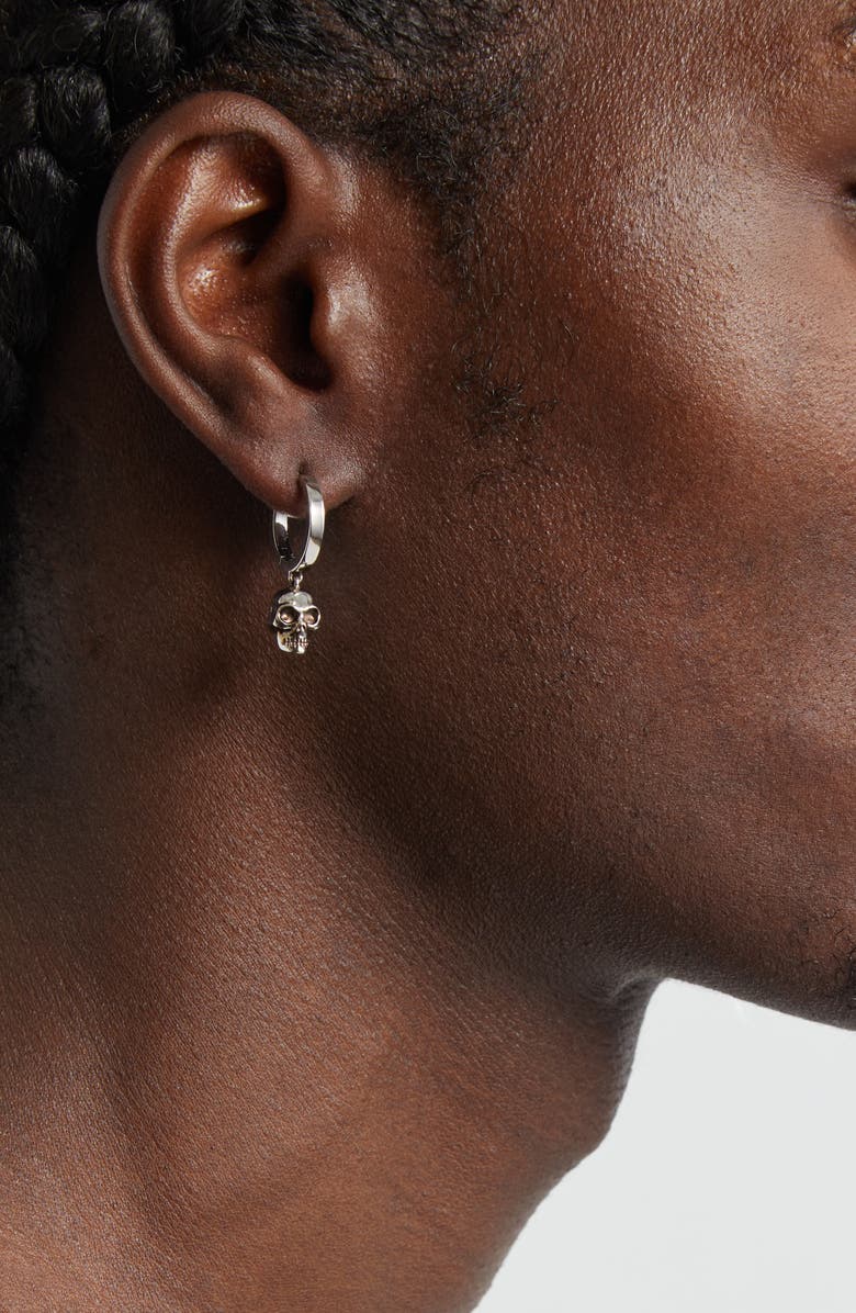 McQueen Skull Hoop Earring, Alternate, color, 