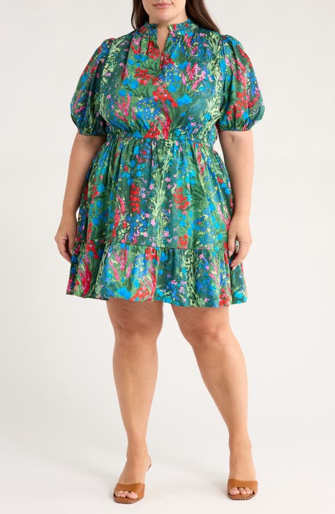 Devin Floral Marissa Cotton Dress (Plus)