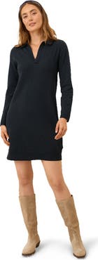 Pact Organic Cotton Classic Fine Knit Collared Sweater Dress