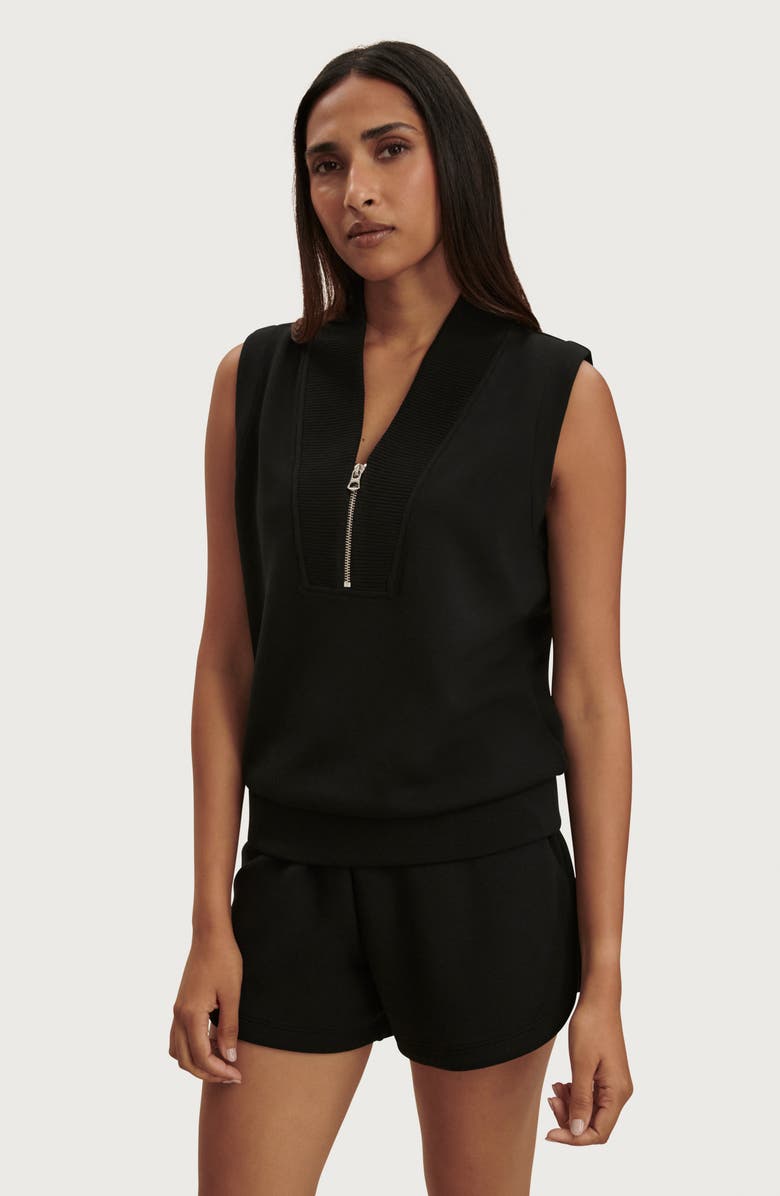 Varley Beau Sleeveless Half Zip Top, Alternate, color, Black