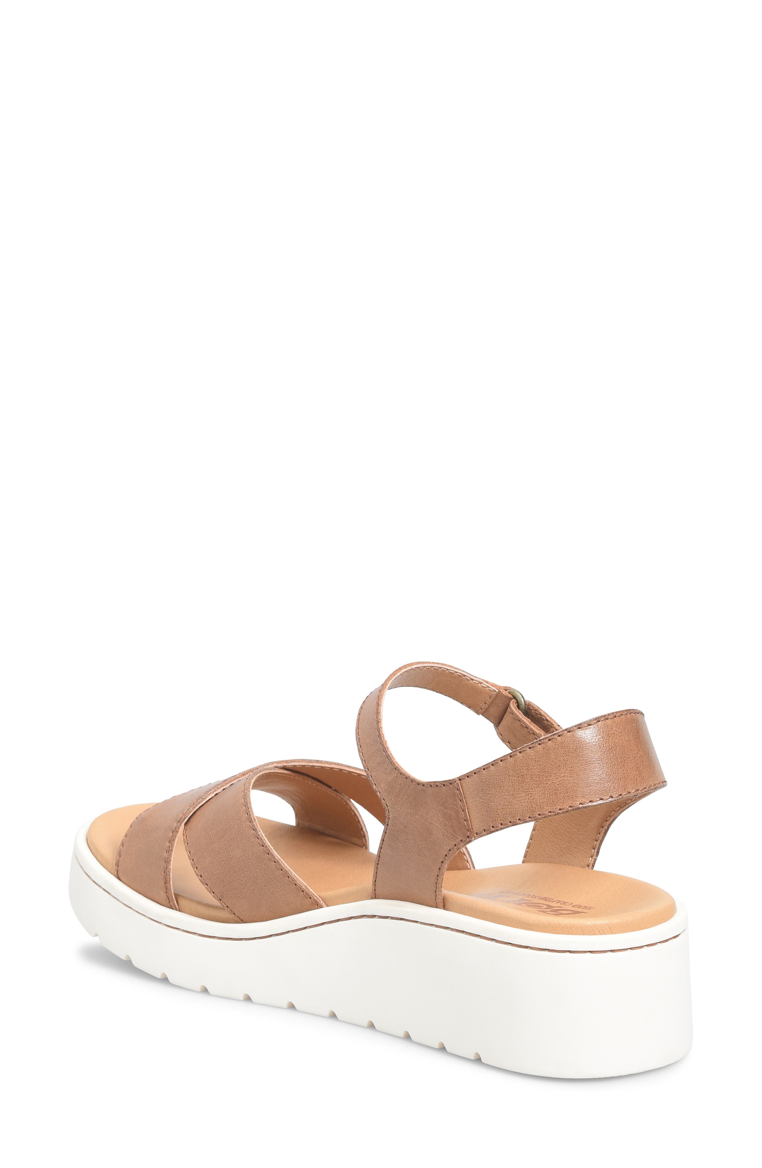 Børn Katrina Ankle Strap Platform Wedge Sandal, Alternate, color, Tan Leather