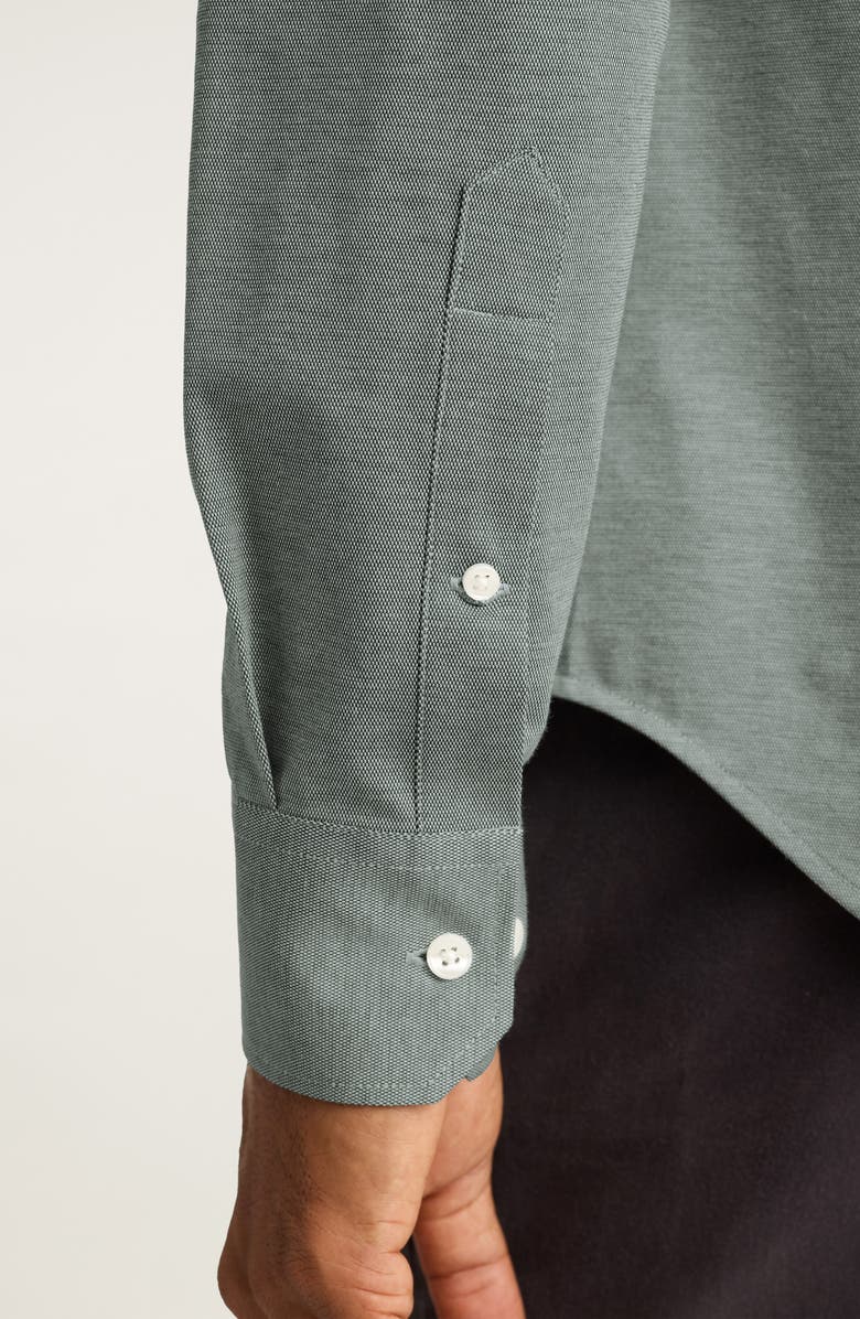Bonobos Wear to Work Slim Fit Cotton Blend Piqué Performance Button-Up Shirt, Alternate, color, Pineneedle