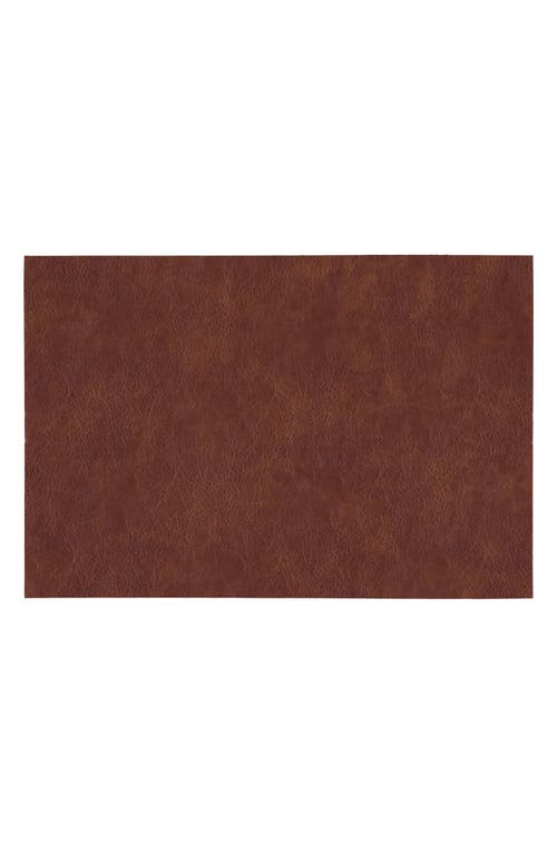 Dainty Home Faux Leather Reversible Set Of 4 Placemats In Reversible Saddle Brown Black