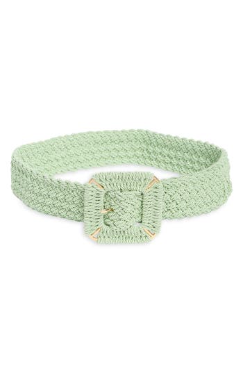 Area Stars Stretch Braided Buckle Belt In Green