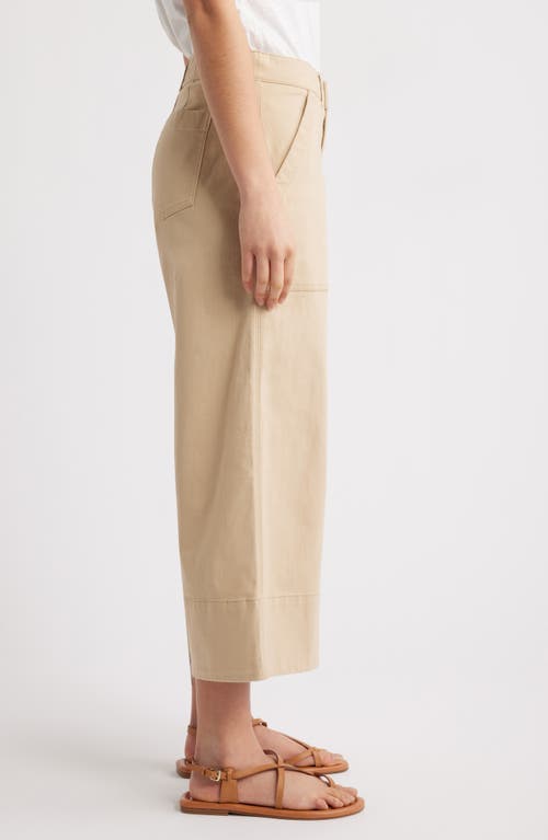 Caslonr Caslon(r) Wide Leg Crop Twill Pants In Tan Shore