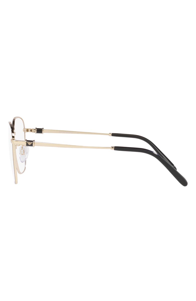Emporio Armani 53mm Square Optical Glasses, Alternate, color, Gold / Black / Demo Lens
