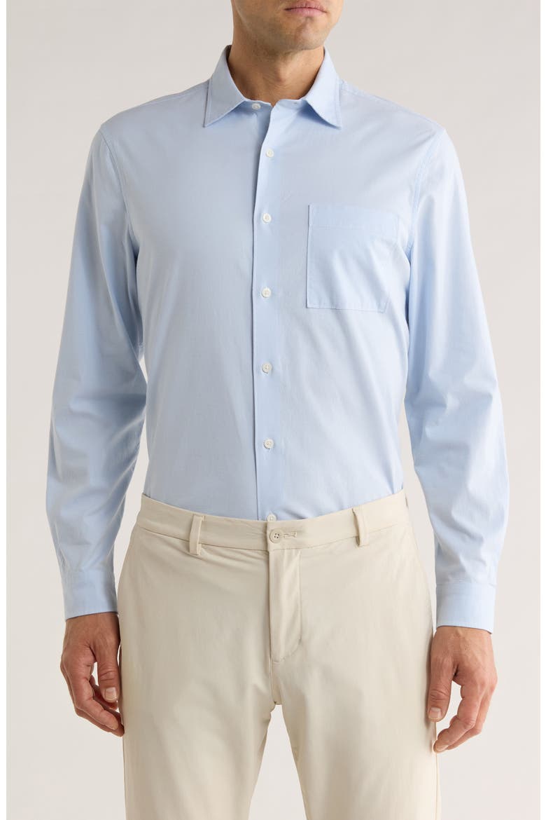 Solid Oxford Button-Up Shirt, Main, color, BLUE SKYWAY- WHITE EOE