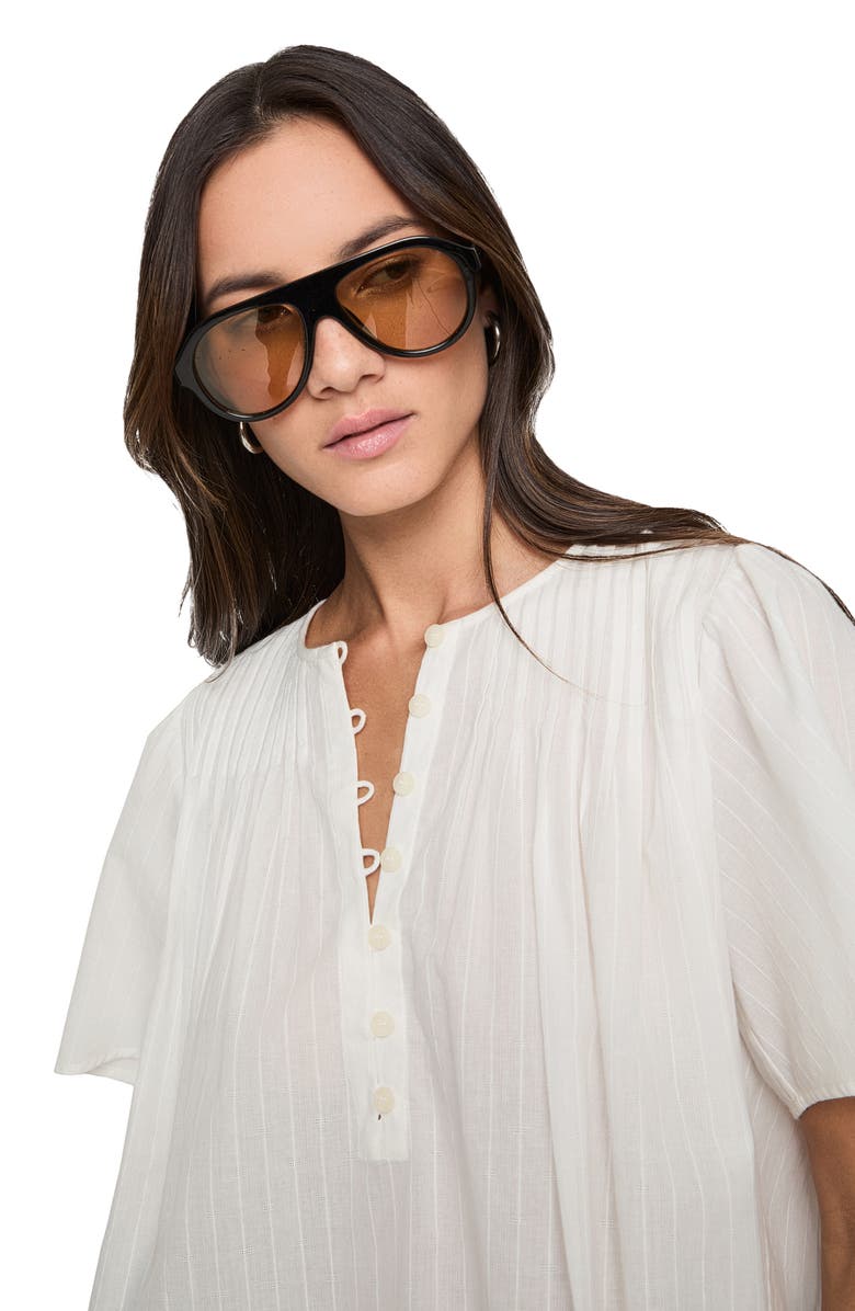 Rebecca Minkoff Pintuck Top, Alternate, color, Vanile