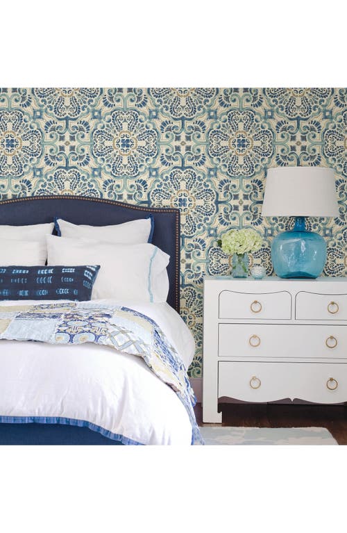 Wallpops Blue Florentine Tile Peel & Stick Vinyl Wallpaper In Blue