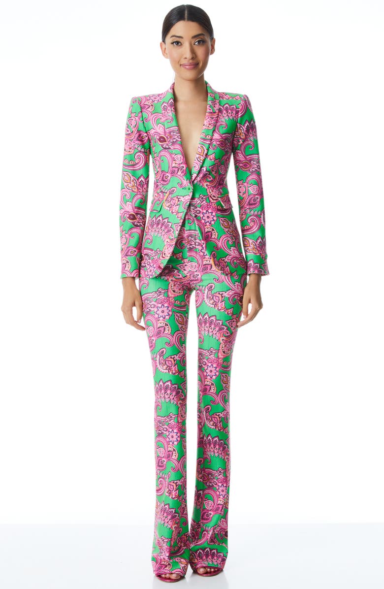 Alice + Olivia Macey Paisley Blazer, Alternate, color, 