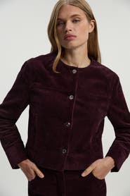 Karen Millen Cord Collarless Tailored Jacket