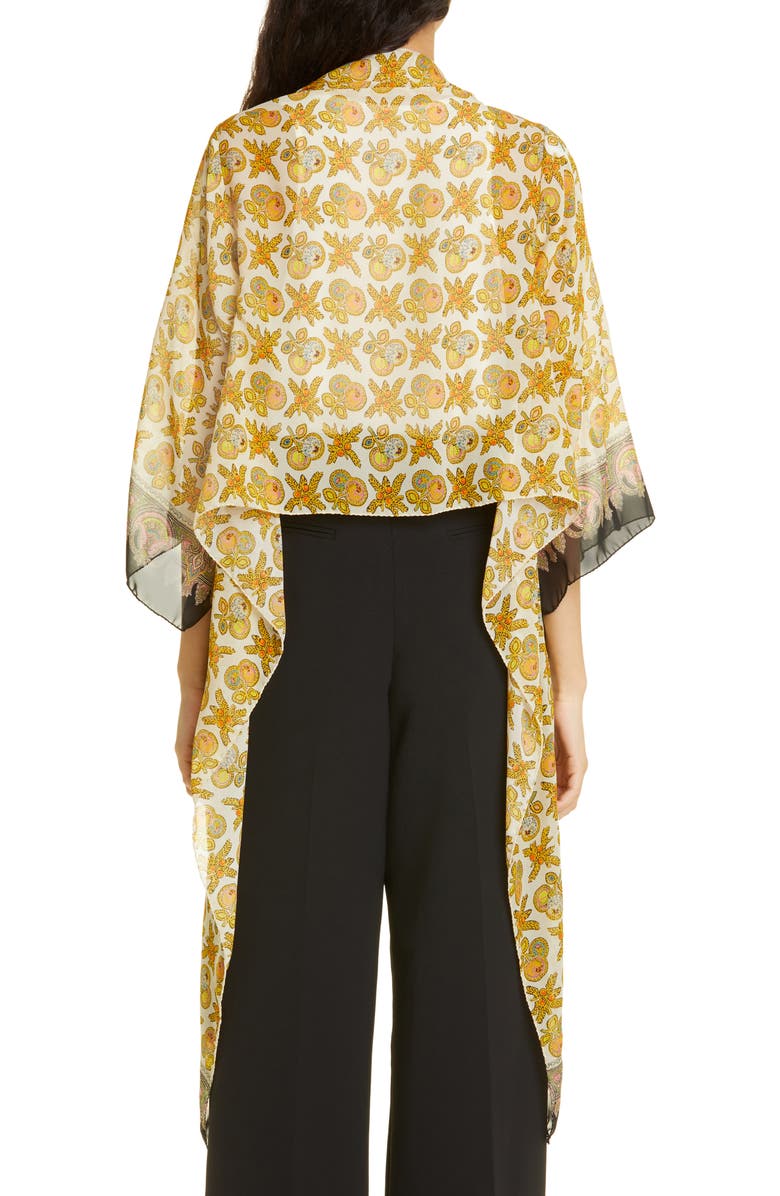 Etro Giacca Scarf Print Silk Wrap Top, Alternate, color, 