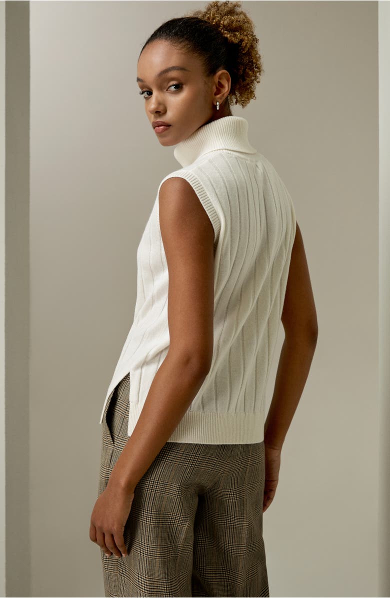 Lilysilk Turtleneck Sleeveless Cashmere Vest, Alternate, color, 