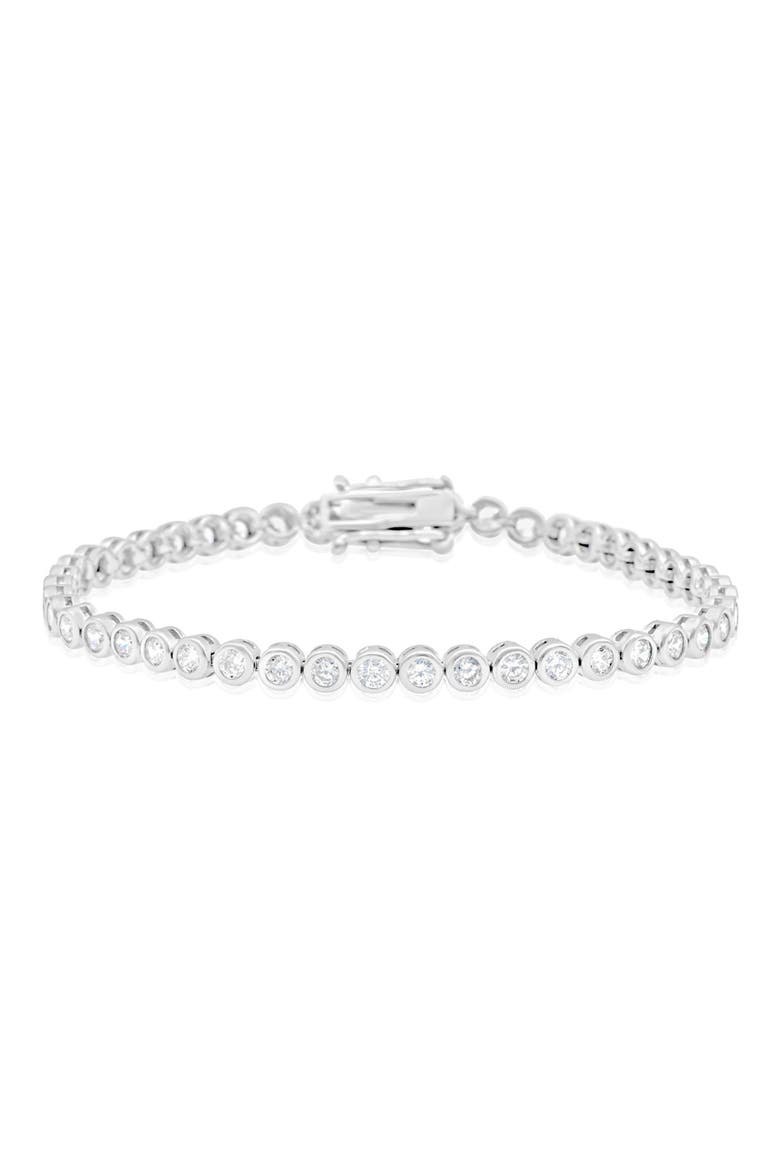Classic Bezel Tennis Bracelet, Main, color, SILVER/ WHITE