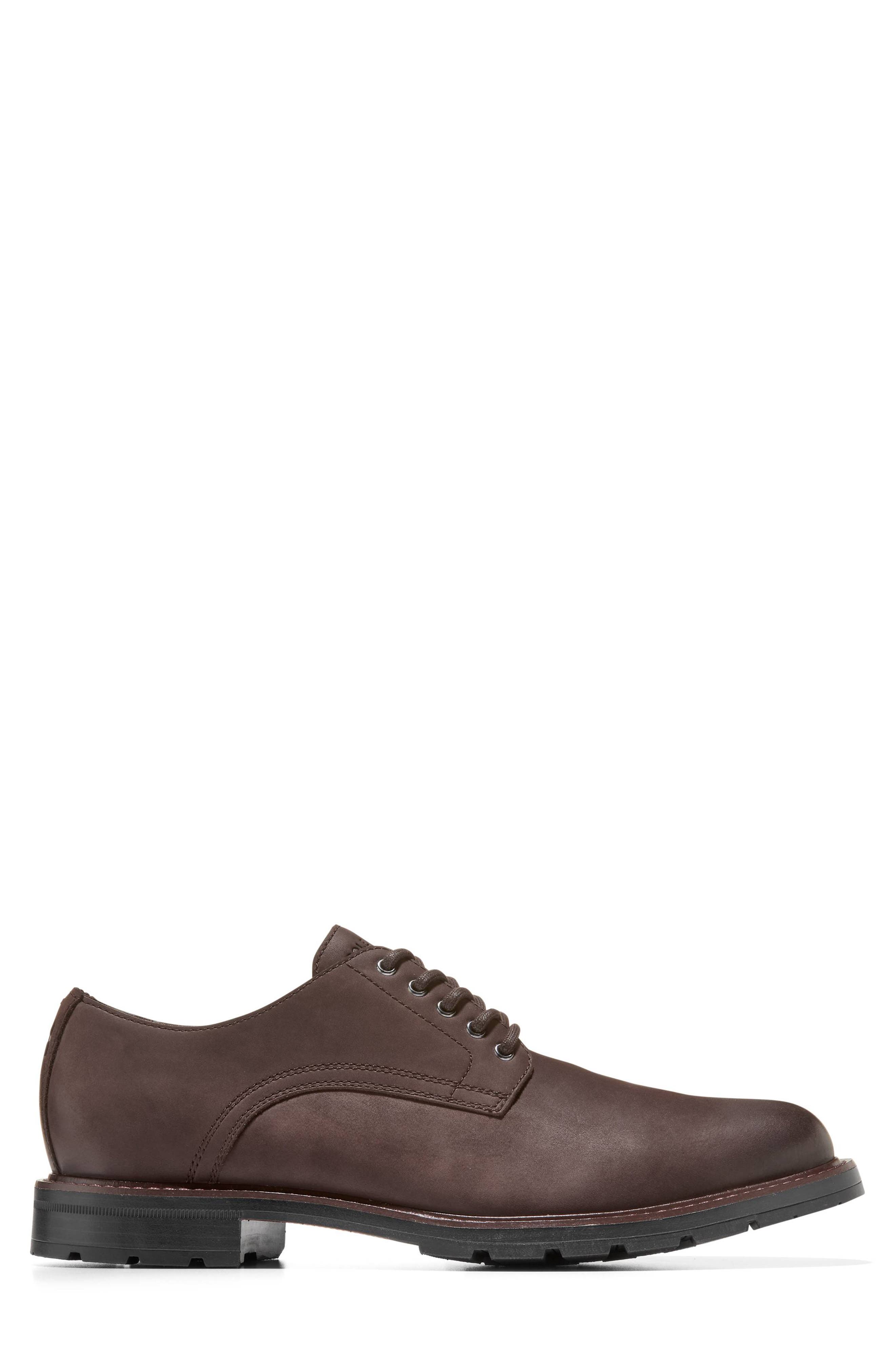 Cole Haan Chamberlin Grand Plain Toe Derby, Alternate, color, Dark Chocolate Nubuck / Black