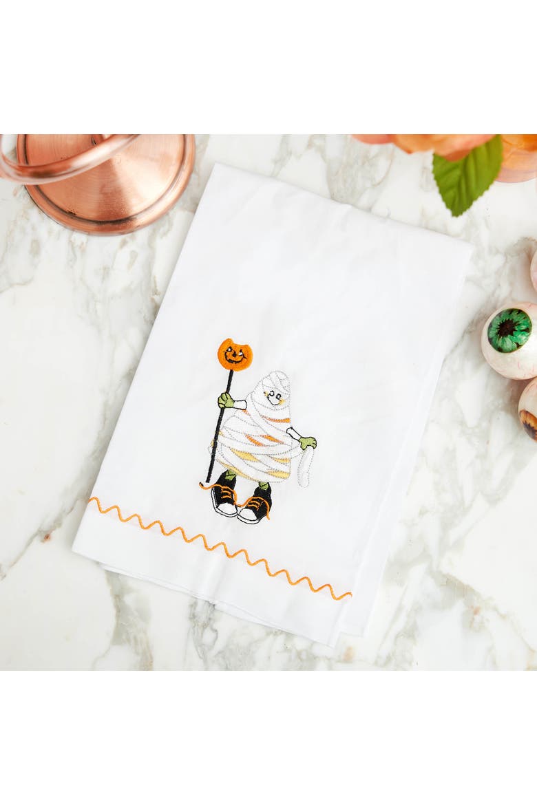 Mummy Halloween Guest Towel, Alternate, color, White